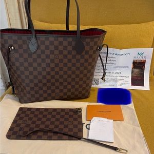 Authentic LV Neverfull MM Damier Ebene